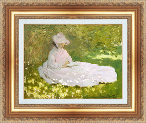 Art hand Auction Cuadro con marco Reproducción de cuadros famosos de la Serie World Masterpiece Claude Monet Primavera Tamaño 6, Alojamiento, interior, otros