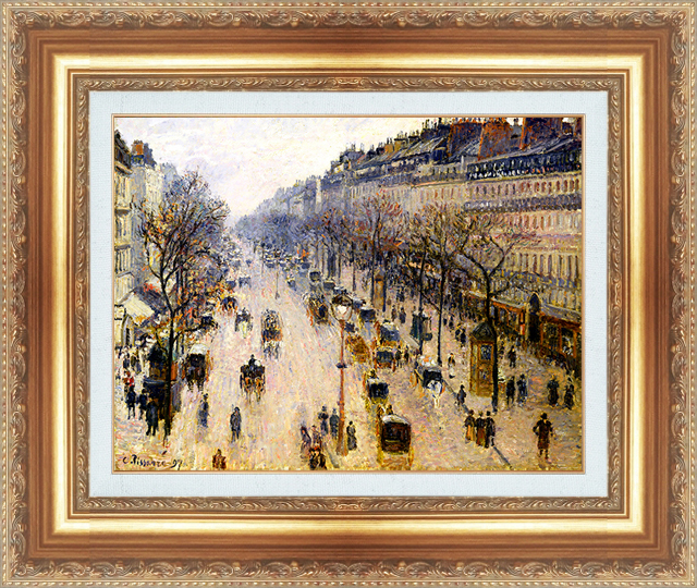 Painting with frame Reproduction of famous painting World famous painting series Pissarro Boulevard Montmartre on a Winter Morning Size 10, Housing, interior, others