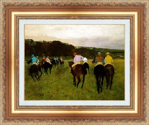 絵画 額縁付き 複製名画 世界の名画シリーズ エドガー・ドガ 「ロングシャムの競走馬」 サイズ 15号