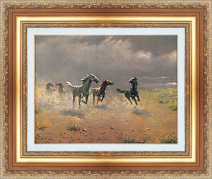 絵画 額縁付き 複製名画 世界の名画シリーズ アルボー 「荒野の群馬」 サイズ 8号