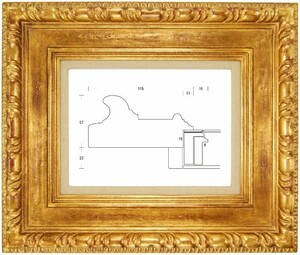 額縁 油彩額縁 油絵額縁 木製フレーム SACA04-10 金 サイズF6号