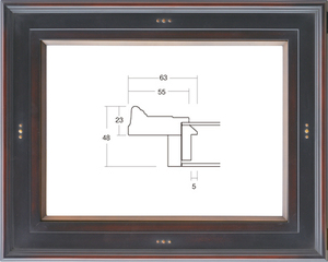油彩額　油絵用額縁 UVカットアクリル付 7760 サイズ P6号 赤鉄