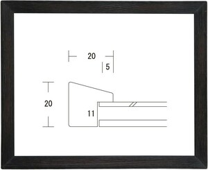 横長の額縁 木製フレーム L-SHA-20 サイズ700X350mm