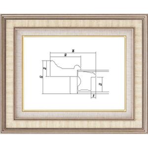額縁　油絵/油彩額縁 アクリル付 8159-TO F4号 シルバー/アイボリー