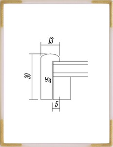 デッサン用額縁 木製フレーム 7200 半切サイズ アイボリー
