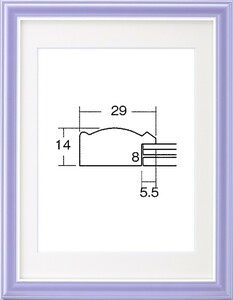 遺影額縁 木製 5874 八〇サイズ バイオレット