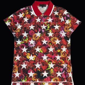 DANCE WITH DRAGON/ダンスウィズドラゴン 総柄ポロシャツ 花×星2