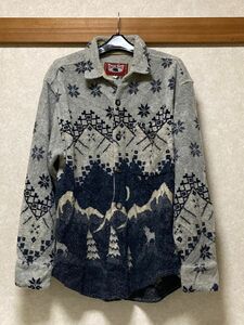 TRUE GRIT 古着 総柄シャツ 起毛 90年代 USA 長袖シャツ エンジニアードガーメンツ ワコマリア