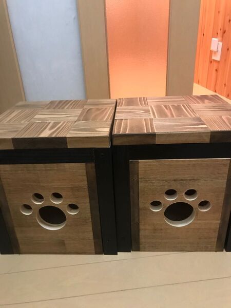 ハンドメイド 天然杉 小物入れ