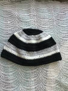 秋冬１６cm《黒・グレー・白》ウール系・浅型ニット帽