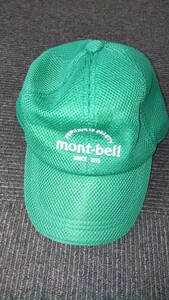 mont-bell　モンベルメッシュキャップ　キッズ　サイズフリー　グリーン