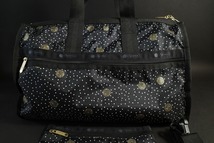 未使用 _美品LESPORTSAC 7185-F196 ラージウィークエンダー ショルダー ボストン ドット ブラック 黒_画像3