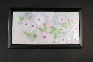 未使用 七宝焼　花苑 印章入 桜絵 花絵柄 木製　印鑑入れ　印鑑ケース