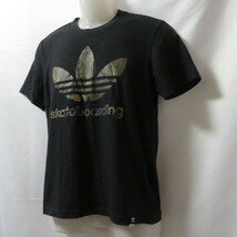 古着 メンズS adidas originals/アディダス オリジナルス Tシャツ 半袖 スポーツMIX カジュアル ブラック BR4997_画像2