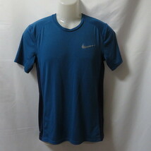 古着 メンズS NIKE/ナイキ ポリエステルTシャツ 半袖 スポーツ ジム ジョギング トレーニング ランニング ネイビー 833592-457_画像1