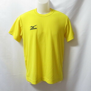 古着 メンズS MIZUNO/ミズノ ポリエステルTシャツ 半袖 スポーツ ジム ジョギング トレーニング ランニング イエロー