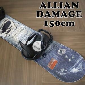 アライアン/ALLIAN DAMAGE ダメージ 15-16モデル 150cm スノーボード ビンディングセット バインディングセット ダメージデニム柄 ジーンズ