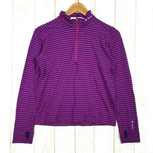 WOMENs M Foxfire PP wool border Zip poly- Pro pi Len melino wool Zip neck long sleeve shirt FOXF