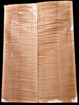 希少レア　フレイムメイプル5A　エレキギタートップ材　ブックマッチ　キルトメイプル　乾燥材　約6mm厚　メープル　縮杢　木材　板材 ⑪_画像6