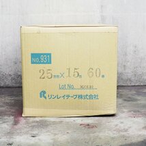 《Ｚ08969》RINREI TAPE (リンレイテープ) 布両面テープ No931 床材固定用 テープ 両面 白 25mm×15m 60巻入り 未使用品 ▼_画像3