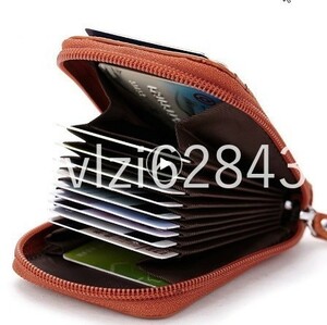 GU126:★人気　革男女兼用カードホルダー財布　高品質女性　クレジットカードホルダー女性　枕カードホルダー財布　