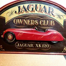 木製看板 サインボード 旧車 アンティーク ジャガー JAGUAR XK120 OWNERS CLUB ガレージ クラシック ヴィンテージカー 看板 BAR ビンテージ_画像2