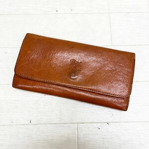 1211◎ イタリア製 IL BISONTE イルビゾンテ 財布 長財布 ボタン カード入れ お札入れ 小銭入れ あり ブラウン メンズ