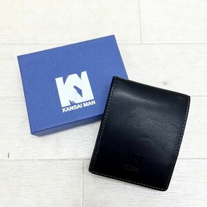 1211◎ KANSAI MAN カンサイ マン 財布 小銭入れ コインケース ボタン ワンポイント ロゴ ブラック メンズ