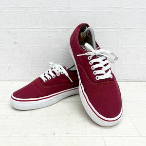 1214◎ VANS バンズ オーセンティック 靴 シューズ スニーカー ローカット フラット ソール ワインレッド メンズ27.5