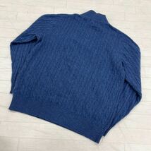 1216◎ L.L.Bean エルエルビーン トップス ニット セーター ケーブル編み 長袖 ハーフジップ カシミヤ 100 ブルー メンズM_画像4