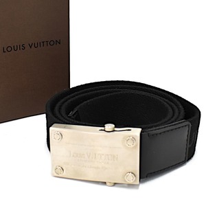 1円 ◆極美品 LOUIS VUITTON ルイヴィトン ベルト サンチュールベルガン ベルト M9801 ブラック◆E.Cslo.zE-16