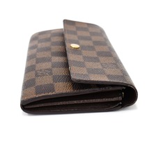 1円 ◆良品 LOUIS VUITTON ルイヴィトン 二つ折長財布 ポルトフォイユサラ N61734 ダミエエベヌ ブラウン◆E.Ble.rS-15_画像4