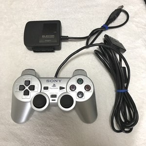 [ beautiful goods / including carriage ] PS2 original controller DUALSHOCK2 + PC connection for adapter *SCPH-10010+JC-PS101UBK* operation verification ending *USB connection * PlayStation 2