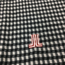 ランバンスポール 半袖ハイネックシャツ 黒×白 ギンガムチェック ハーフジップ レディース 38 ゴルフウェア LANVIN SPORT_画像3