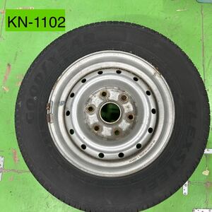 KN-1102 激安 クルマパーツ TOYOTA HIACE ハイエース タイヤ ホイール GOODYEAR 245/50R14.5 13年式 14.5×6.75 現状品