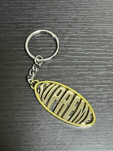 絶版品 ☆ Supreme シュプリーム オーバルロゴ キーチェーン キーホルダー Oval Logo Keychain 17SS シルバー ゴールド