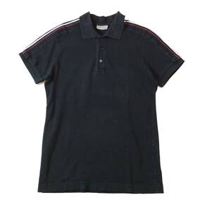 Dior Dior ITALY made polo-shirt with short sleeves shoulder line embroidery Logo black men's XS (ma)
