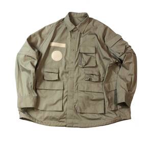 美品 WAX Clothing ワックスクロージング VENTILE UTILITY SHIRT JACKET ユーティリティシャツ ジャケット ベージュ系 L