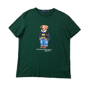 RALPH LAUREN ラルフローレン POLO BEAR ポロベア 半袖Tシャツ カットソー グリーン クマ メンズ M 送料250円　（ma)