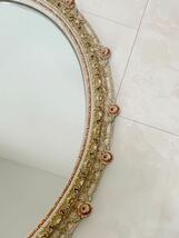 ウォールミラー 壁掛け 装飾 鏡 アンティーク 木製　壁掛けフック付き 鏡　ミラー　サイズ(約) 縦 94cm/ 横 74cm / 厚み6 cm_画像4