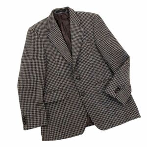 m429-62 ALEXANDRE LONDON × HARRIS TWEED ハリスツイード 千鳥柄 テーラード ジャケット 2B 上着 羽織り ブラウン系 メンズ REGULAR