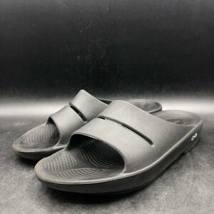 M1519 OOFOSu-fosOOahhu-a- sandals slippers men's US8/26.0cm black black 