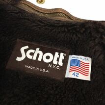 ※D-2 USA製 Schott N.Y.C. ショット Leathercraft Process社製 レザージャケット アウター 上着 羽織り トップス 本革 茶系 メンズ 42_画像8