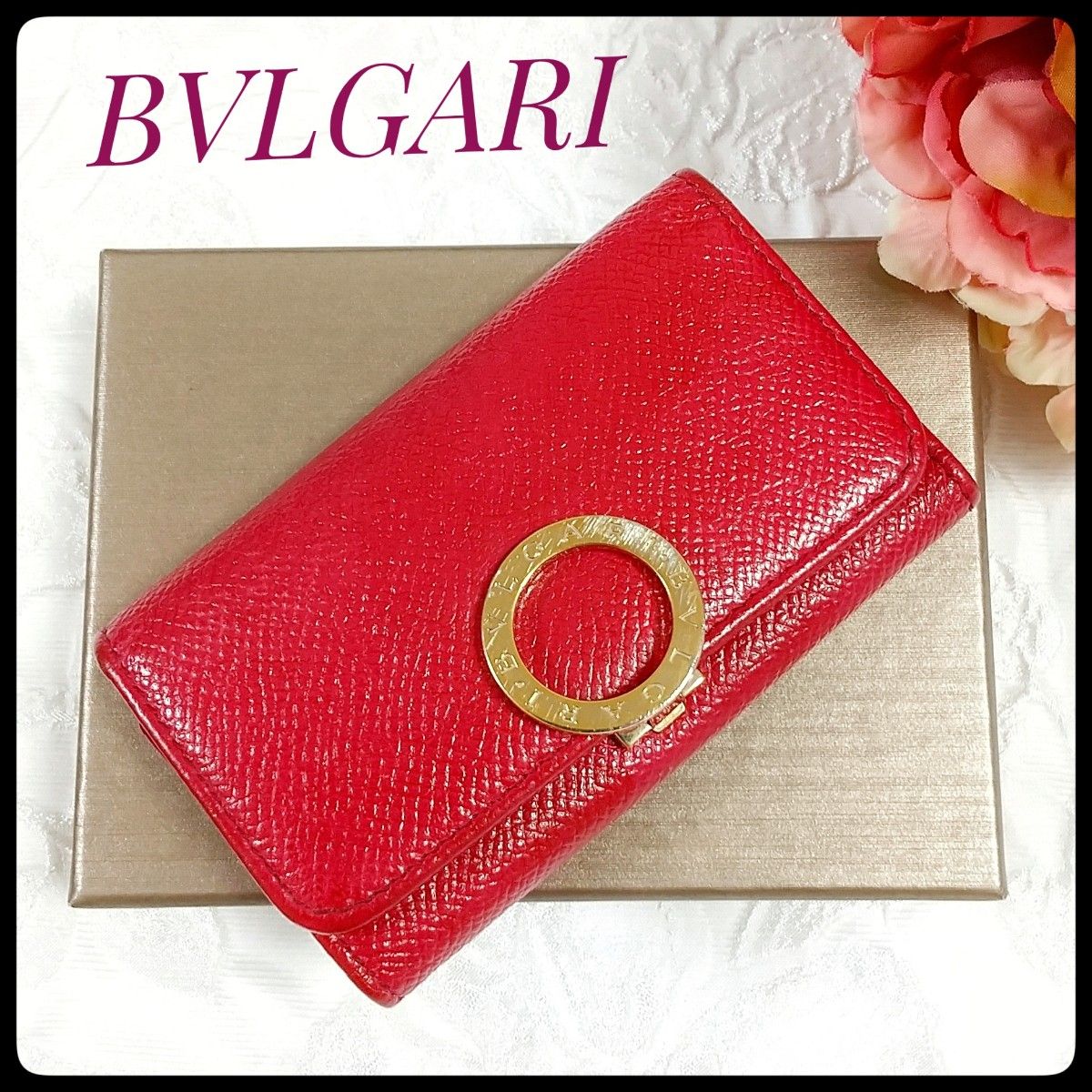 極美品】BVLGARI ブルガリ ロゴクリップ コインパース カーフレザー 青