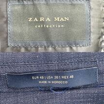 極美品!!L相当!!ザラマン【コレクションライン】ZARA MAN テーラードジャケット ダブルブレスト ウール グレー パイピング 48 メンズ 2B._画像10