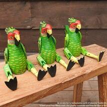 お座り オウムさん Sサイズ ウェルカム人形 鳥 木製 木彫りの置物 動物インテリア アジアン雑貨 動物置物 木製オブジェ_画像4
