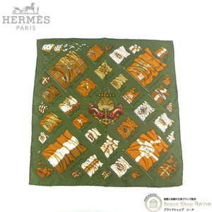 エルメス （HERMES） カレ 45 プチカレ スカーフ PAVOIS 船旗 シルク グリーン（中古）