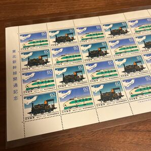 切手 東北新幹線開通記念 1982 60円×20枚 1シート 額面1,200円 パンフレット付の画像3