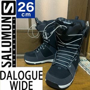 SALOMON サロモン DIALOGUE WIDE ダイアログ ワイド スノーボード スノボ ブーツ 靴 26cm 26 オールラウンド 黒 シューレース ブラック