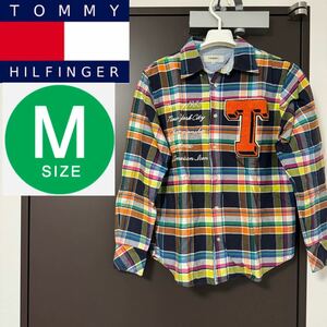 トミーヒルフィガー TOMMY HILFIGER メンズ Mサイズ シャツ トミー Tシャツ ロゴ刺繍 メンズ 長袖 M チェック チェック柄